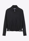 Loewe Jacket Belted Long Sleeves Point Collar In Black