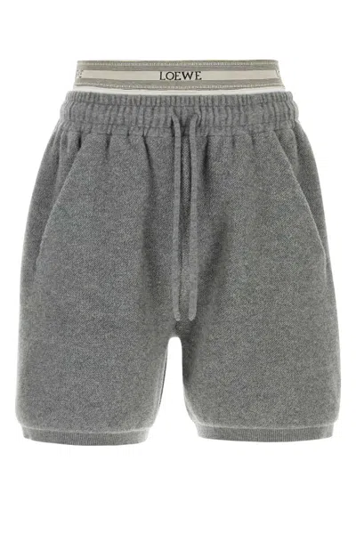 Loewe Wool Blend Bermuda Shorts In Gray