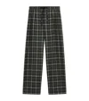 Loewe Wool-blend Check Drawstring-waist Trousers In Multi