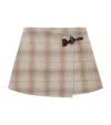 Loewe Wool-blend Check Mini Skirt In Nude
