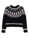 Loewe Stretch Wool Blend Sweater With Patterned Design In Black