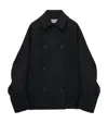 Loewe Wool-blend Double-breasted Coat In Black