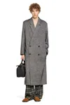 Loewe Double-breasted Wool Blend Coat Coats Grey In Gray