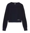 Loewe Logo Embroidered Wool Crewneck Sweater In Blue