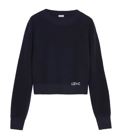 LOEWE WOOL-BLEND EMBROIDERED SWEATER
