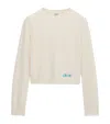 Loewe Wool Sweater With Contrasting Embroidered Logo On The Bottom In White
