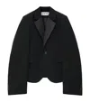 Loewe Navy Blue Wool Blazer In Black