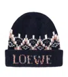 Loewe Sequin-embellished Fair Isle Wool-blend Beanie In Blue