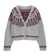 Loewe Wool-blend Fair Isle Sequin Cardigan In Gray