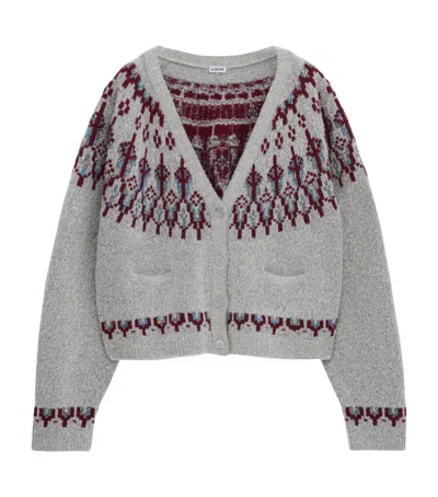 LOEWE WOOL-BLEND SEQUINNED FAIR ISLE CARDIGAN