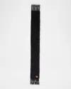 Loewe Wool-blend Fringe Trim Scarf In Black