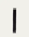 Loewe Wool-blend Fringe Trim Scarf In Black