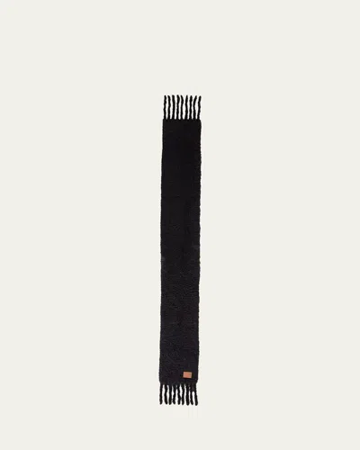 LOEWE WOOL-BLEND FRINGE TRIM SCARF