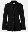 Loewe Wool Blend Blazer Notch Lapel Single Breasted In Black