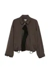 Loewe Viscose Blend Jacket Contrast Panel Pockets In Brown