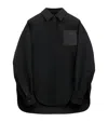 Shop Loewe Wool-blend Leather-pocket Overshirt In Black