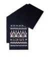 Loewe Womens Navy/multicolor Logo Intarsia Wool-blend Scarf In Blue