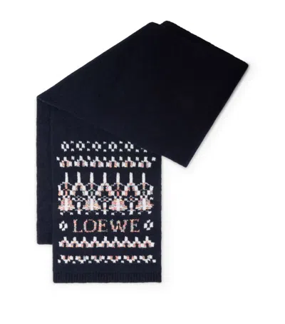 LOEWE LOEWE WOOL-BLEND LOGO SCARF