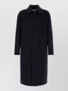 Loewe Wool Blend Long Coat Back Vent In Black