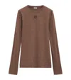 Loewe Wool-blend Long-sleeve T-shirt In Brown