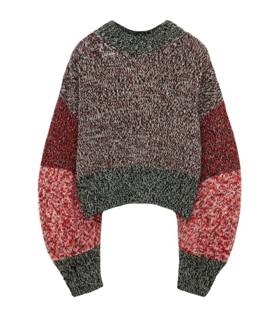 Loewe Wool-blend Marl Sweater In Green