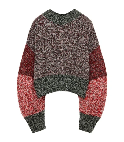 Loewe Wool-blend Marl Jumper In Green