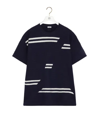 Loewe Oversized Fit T-shirt In Wool In Blue