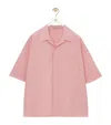 Loewe Wool-blend Short-sleeve Shirt In Pink