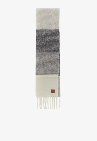 Loewe Wool Blend Striped Scarf In Multi