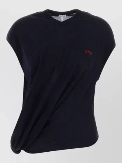 Loewe Wool Blend Vest Cap Sleeves Knotted Detail