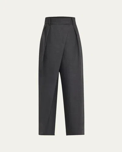 Loewe Wool-blend Wrap Trousers In Ant Mel