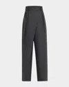 Loewe Wool-blend Wrap Trousers In Ant Mel