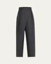 Loewe Wool-blend Wrap Trousers In Gray