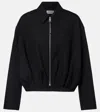 Loewe Gathered Cotton And Silk-blend Twill Jacket In Black