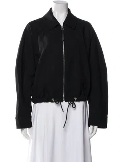 Pre-owned Loewe Wool Bomber Jacket In Black