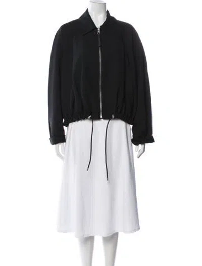 Pre-owned Loewe Wool Bomber Jacket In Black