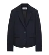 Loewe Womens Navy Blue Tailored Wool-blend Jacket In Blue