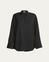 Loewe Womens Black Relaxed-fit Long-sleeve Wool-blend Shirt In Black