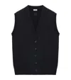 Loewe Wool Button-up Sweater Vest In Black