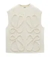 Loewe Wool Vest With Anagram Embroidered In Knitted In White