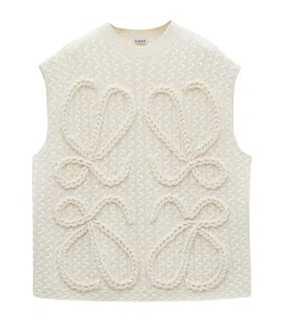 LOEWE WOOL CABLE-KNIT ANAGRAM SWEATER VEST