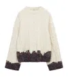 Loewe Wool Cable-knit Contrast Sweater In Multi