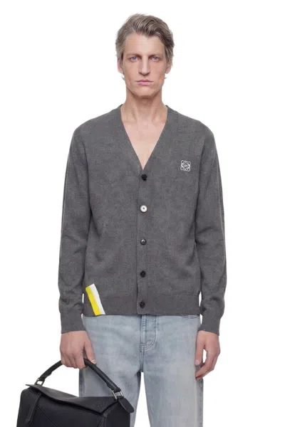 Loewe Wool Cardigan In Gray
