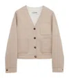 Loewe Wool-cashmere Anagram Cardigan In Neutral
