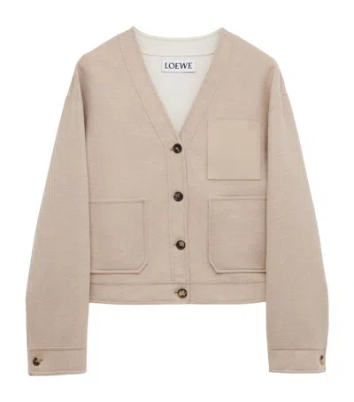 LOEWE WOOL-CASHMERE ANAGRAM CARDIGAN