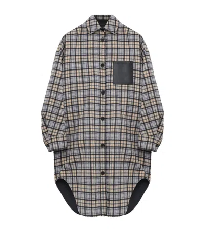 LOEWE WOOL-CASHMERE CHECK COAT