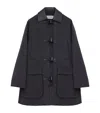 Loewe Wool-cashmere Leather-collar Coat In Black