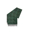 Loewe Anagram Scarf In Wool And Cashmere In Forest Green