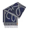Loewe Wool-cashmere Reversible Scarf In Blue