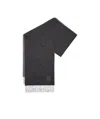 Loewe Womens  Two-tone Anagram-embroidered Wool And Cashmere-blend Scarf In Black